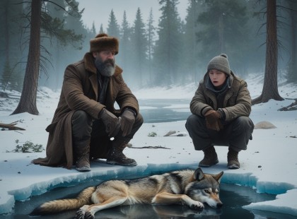 Fagycsapdába zuhant farkas: egy apa és fia döntése mindenkit megdöbbentett