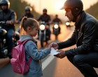 7 motoros félbeszakította a forgalmat – amikor meglátták, mit szorít a kislány a kezében meghatódtak...