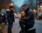 A fiú a kutyát védte a sötétben – amit egy motoros tett, attól az egész ország megindult