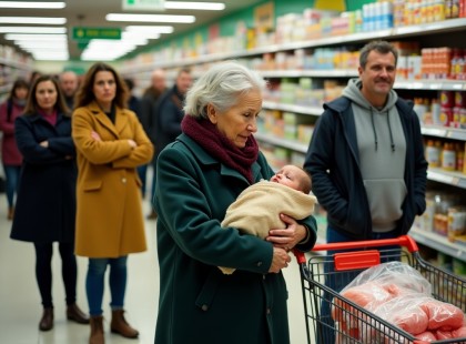 Sírni kezdett a csecsemő, a kártya elutasítva — de egy idegen felállt, és elnémította az egész sort