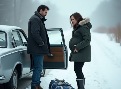 Terhesen lökte ki az autóból a férje a hó közepén – de amit a sors adott helyette, az mindenkit megríkatott