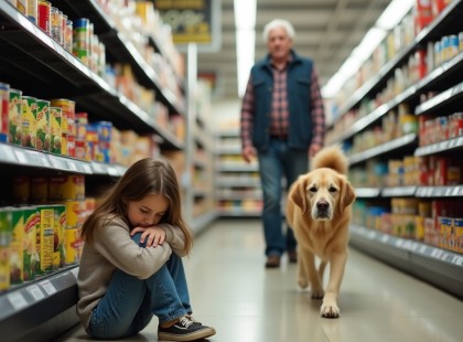 A kislányért aggódott az egész bolt – de végül egy nyugdíjas kutya oldott meg mindent
