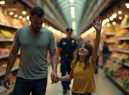 A kislány titkos jelet mutatott a zsúfolt piacon ... a néma segélykiáltást– a rendőr reakciója percek alatt hőssé tette