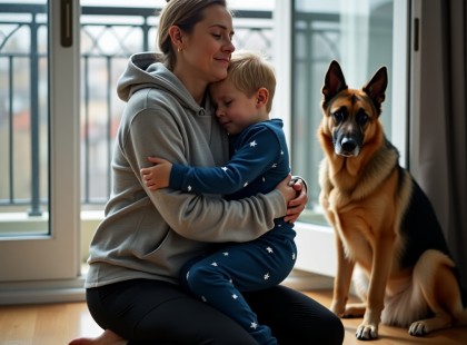 A nő nem vette észre, mit csinál a fia az erkélyen… A kutya viszont pontosan tudta, mi történik