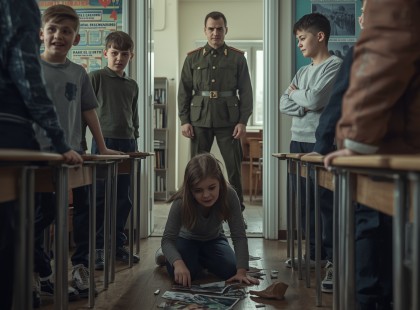 8 éves lány térdre rogyva próbálta összeszedni elhunyt anyja fényképét – ekkor lépett be az apja az iskolába