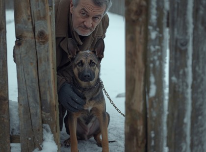 Láncra verve hagytak egy kölyökkutyát a tél közepén – egy idős pár nem nézett félre