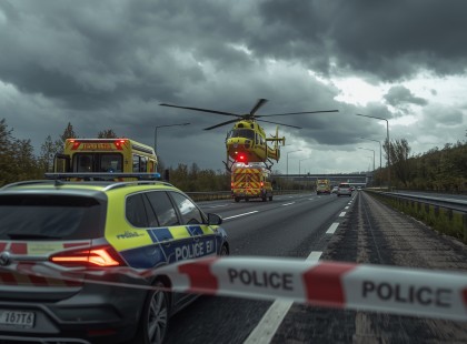 Halálos baleset! Egy rendőrt és egy tűzoltót gázoltak halálra az M1-esen, miután egymással ütköztek és kiszálltak az autóból