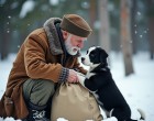 Egy apró kiskutya őrizte a zsákot a fagyos erdőben – a tartalma mindenkit sokkolt!
