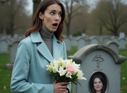 A férjem első felesége meghalt egy balesetben – de a sírján a fotón… magamat láttam visszanézni