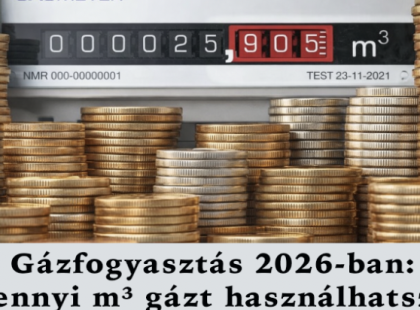 Gázfogyasztás 2026-ban: ennyi m³ gázt használhatsz január 1-jétől – itt a teljes lista