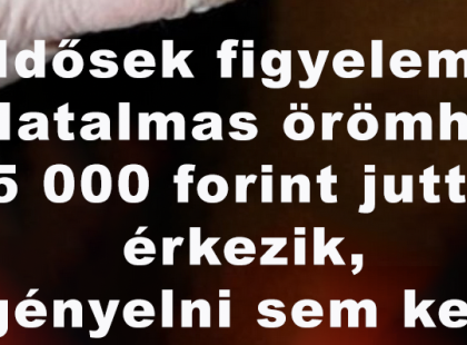 Idősek FIGYELEM: Hatalmas öröm hír – 115 000 forint juttatást érkezik, igényelni sem kell! ? Cikk a hozzászólásoknál!