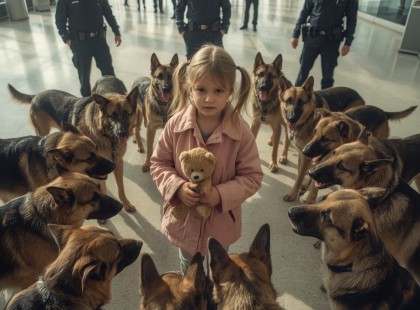 14 rendőrkutyából álló egység váratlanul körbevette a kislányt a reptéren – az okától lefagyott a biztonsági szolgálat