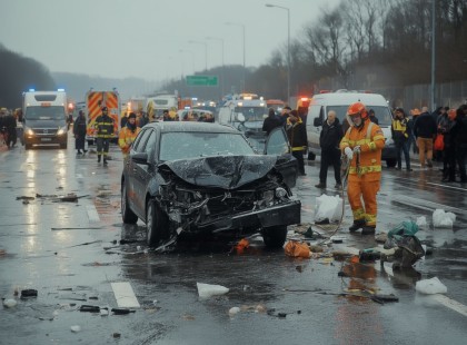 Halálos baleset az autópályán:Hatalmas baleset ! Közel9km-es a torlódás