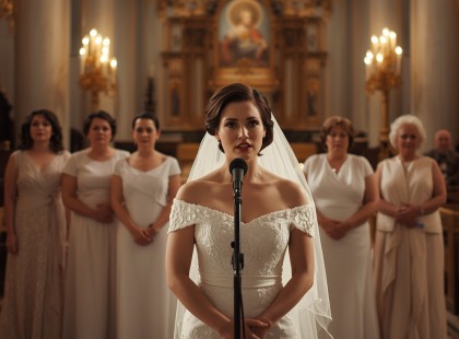 Így tette helyre a menyasszony a fehér ruhás anyóst és családját élőben a templomban