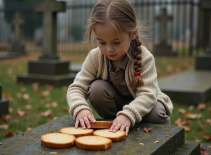 A gyerek kenyeret tett egy idegen sírra. Amit mondott, amikor rákérdeztek, minden szülőt megrázna