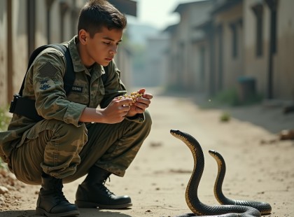 A parancsnok megtiltotta. Ő mégis etette a kígyókat. Ennek köszönheti, hogy ma életben van