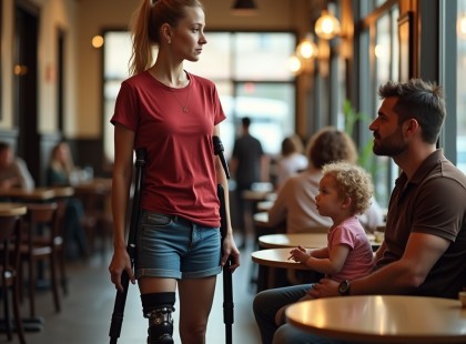 Egy nő bottal kért helyet egy kávézóban. Amit a következő 20 percben átéltek, mindenkit megríkatott.