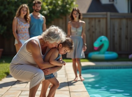 A családi medencés buli pokollá vált, amikor a nagymama meglátta, mit rejteget az unokája