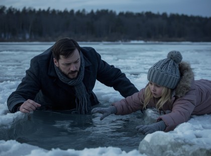Senki sem segített a jeges vízben vergődő férfin – de akkor a kislány letérdelt a jégre…