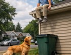 Fent rekedt a tetőn, miután ledöntötték a létrát – egy kutya mentette meg a helyzetet