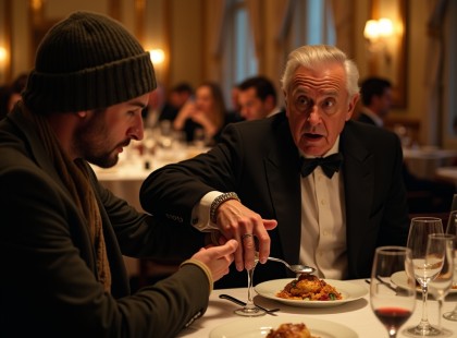 A milliárdos már a kanalat emelte, amikor egy idegen odarohant hozzá – nem véletlenül