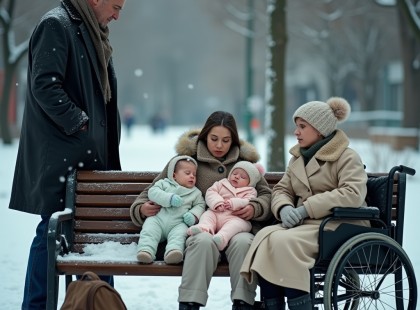 A milliomos a parkban sétált az anyjával —felismerte a padon alvó nőt… és a két csecsemőt