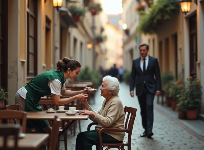 Egy egyszerű jószívű gesztus: így talált egymásra a pincérnő, az idős asszony és a sikeres üzletember.