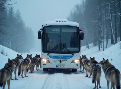 Körbevették a buszt a farkasok… de nem támadtak – a valóság sokkolóbb volt