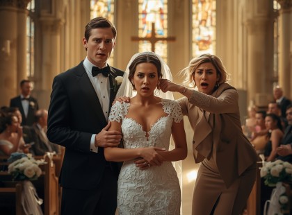 Sokk a templomban: a menyasszony barátnője letépte a parókát az esküvőn – a vőlegény reakciója mindenkit megdöbbentett