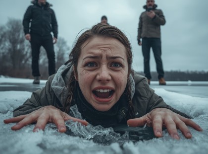 Sikítva könyörgött segítségért a jeges vízben – a férje és családja csak nevetett rajta