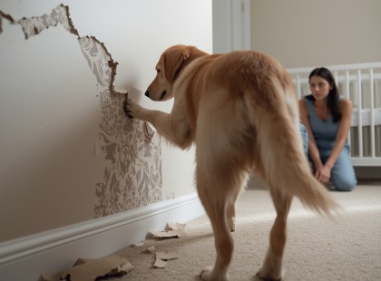 A kutyánk napokig kaparta a falat a baba szobájában – amikor benéztünk, lefagytunk a látványtól