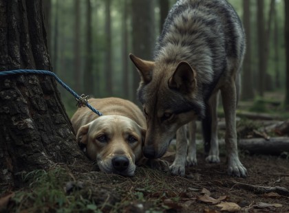 A kutya már feladta volna… ekkor lépett elő a semmiből a farkas
