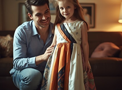 Az özvegy apa a felesége selyemsáljaiból varrt ruhát a lányának – amit az ünnepségen történt, attól mindenki elhallgatott