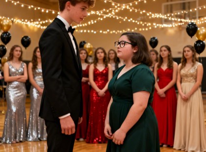 A legszebb fiú felkérte a telt lányt táncolni – amit utána tett, attól mindenki sokkot kapott