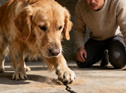 A menhelyről hozott kutya megszállottan kaparta a pince padlóját – amit alatta találtak, mindenkit megrázott