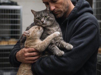 A menhelyen hozott egy döntést…Két macskát vitt haza egy helyett