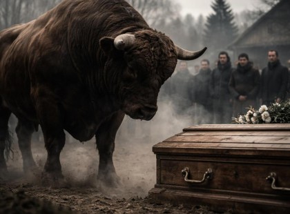 A bika nem tágított a koporsó mellől – amit észrevettek, az egész falut megrázta
