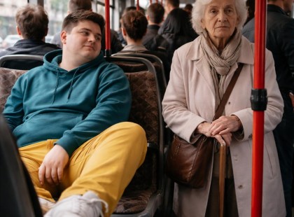 Pimasz fiatal férfi alázta az idős asszonyt a buszon… pár másodperc múlva minden megváltozott