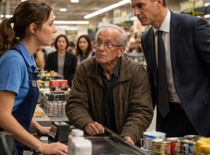 A pénztáros megalázott egy idős férfit az aprója miatt – amit ezután történt, attól mindenki elhallgatott