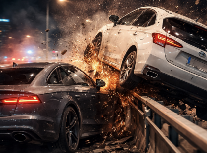 Tömegbaleset az Árpád hídnál: Lezuhant a felüljáróról egy autó, két ember meghalt