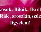 Kosok, Bikák, Ikrek,Rák ,oroszlán,szűz figyelem! Holnapi horoszkóp (HÉTFŐ)