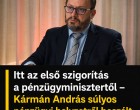 Itt az első szigorítás a pénzügyminisztertől – Kármán András súlyos pénzügyi helyzetről beszélt