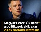 Magyar Péter:Ők azok a politikusok akik akár 20 év börtönbüntetésre is számíthatnak!