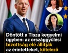 Döntött a Tisza kegyelmi ügyben: az országgyűlési bizottság elé állítják az érintetteket, kötelező lesz megjelenni
