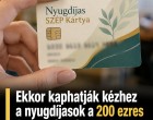 Ekkor kaphatják kézhez a nyugdíjasok a 200 ezres SZÉP-kártyát, amelyet a Tisza-kormány bejelentett