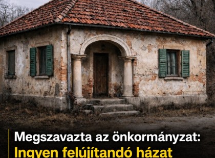 Megszavazta az önkormányzat: Ingyen felújítandó házat és 3,5 millió forintos kezdő támogatást ad annak, aki ide költözik!Cikk az első hozzászólásoknál olvasható!