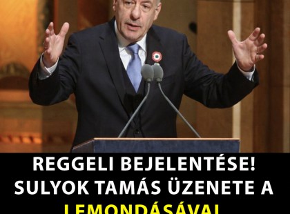 Sulyok Tamás ÜZENETE A LEMONDÁSÁVAL KAPCSOLATBAN