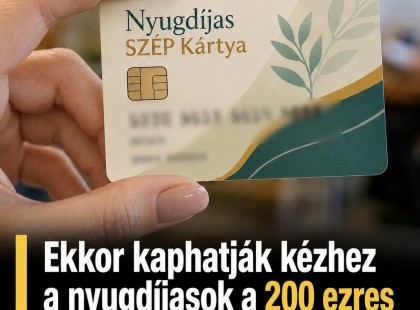 Ekkor kaphatják kézhez a nyugdíjasok a 200 ezres SZÉP-kártyát, amelyet a Tisza-kormány bejelentett