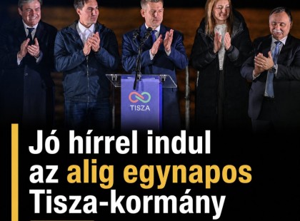Jó hírrel indul az alig egynapos Tisza-kormány