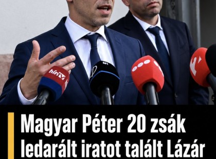 Magyar Péter 20 zsák ledarált iratot talált Lázár János volt minisztériumának épületében